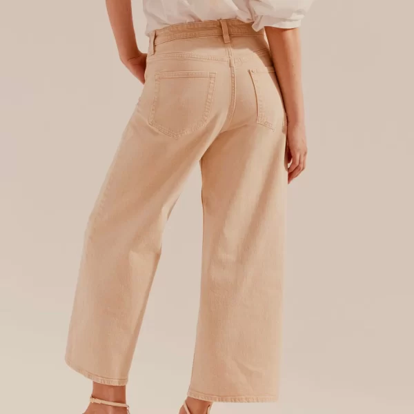 Beige Baggy Jeans – Women - 100% Cotton Oversized Denim Bangladesh Back View