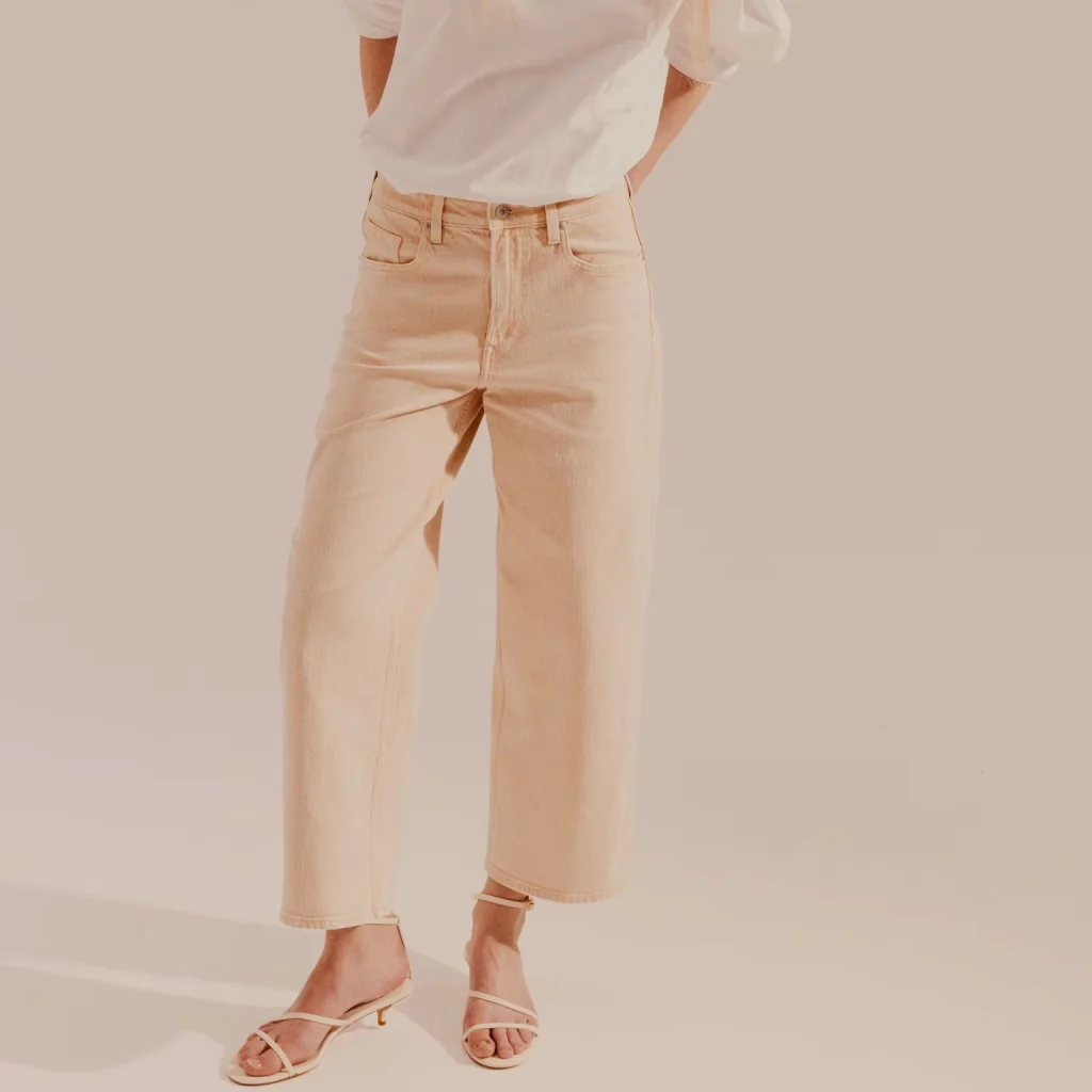 Beige Baggy Jeans – Women - 100% Cotton Oversized Denim Bangladesh Front View