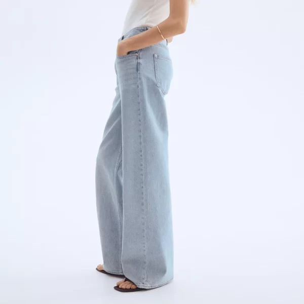 Light Blue Baggy Denim – Women - 100% Cotton Relaxed Fit Jeans Bangladesh Side View