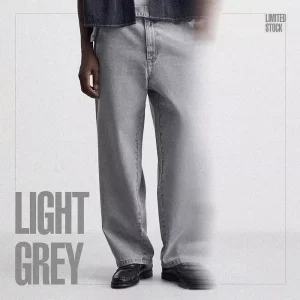 Premium Grey Jeans – Men - Classic Straight Fit Denim Bangladesh Front View