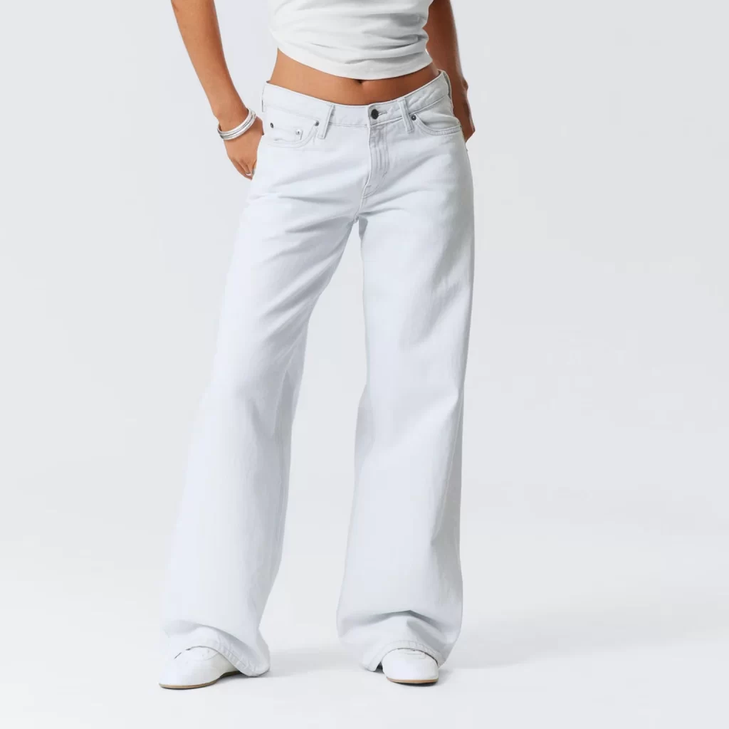 White Baggy Jeans – Women - 100% Cotton Denim Bangladesh front view